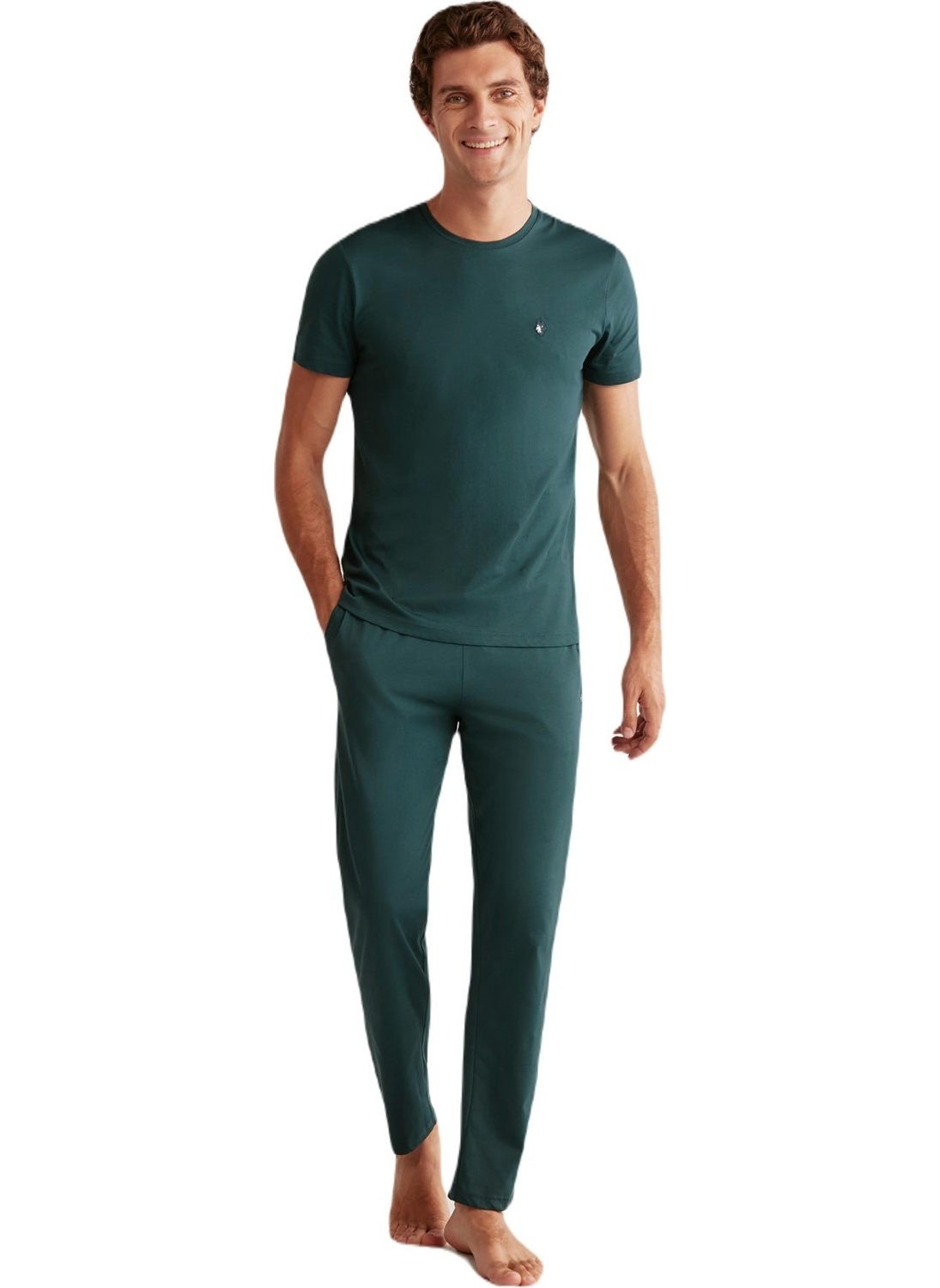 First Touch - Men's Green Pajama Set 402 - Image 1