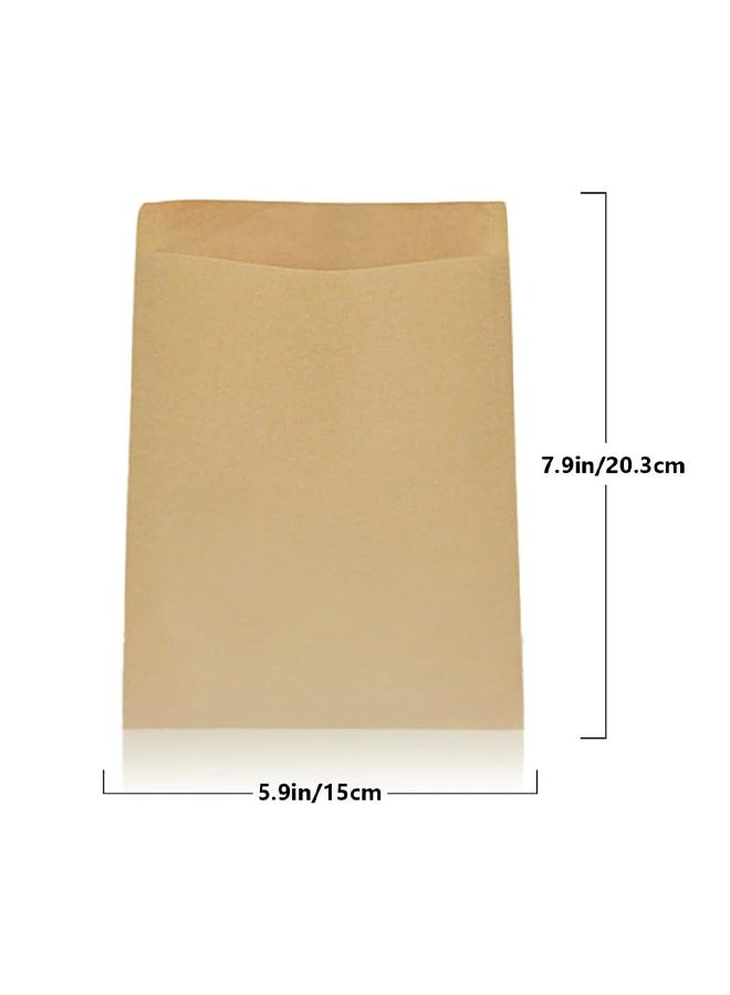100-Piece Kraft Paper Sandwich Bags,15X20.3cm Paper Treat Bags, Greaseproof Bags for Bakery, Snacks, Cookie, Candies, Sandwich and More - Image 2