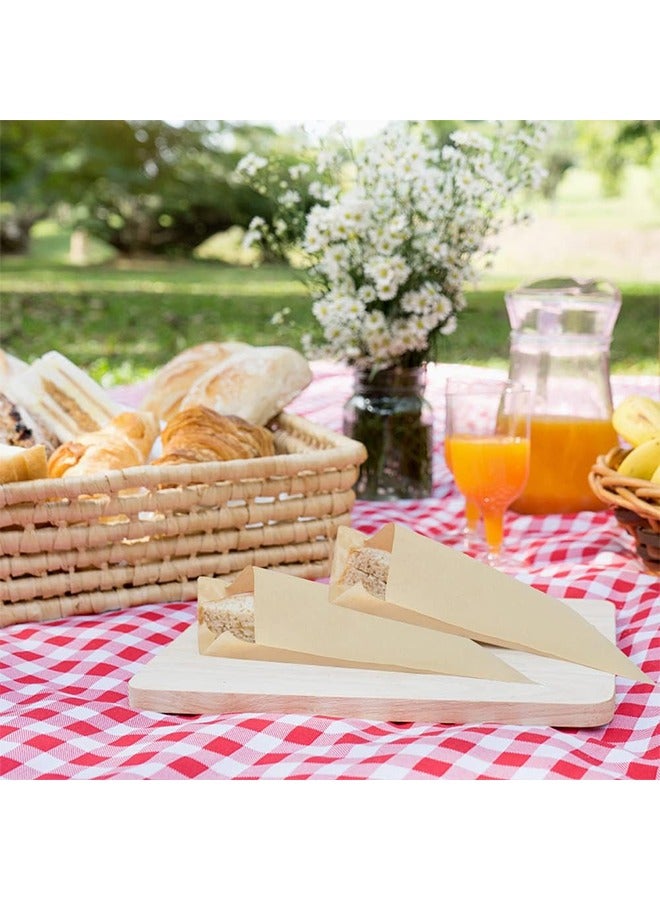 100-Piece Kraft Paper Sandwich Bags,15X20.3cm Paper Treat Bags, Greaseproof Bags for Bakery, Snacks, Cookie, Candies, Sandwich and More - Image 4