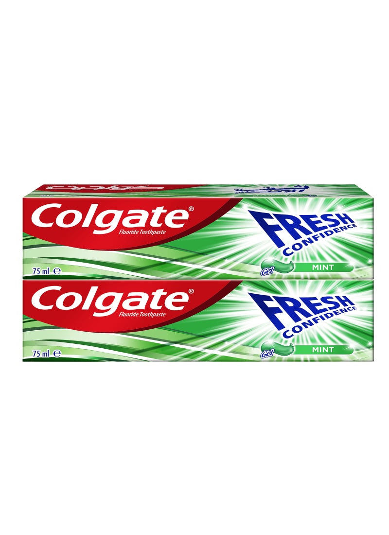 Colgate معجون أسنان فريش كونفيدنس جل بالنعناع الأخضر عبوة من 2