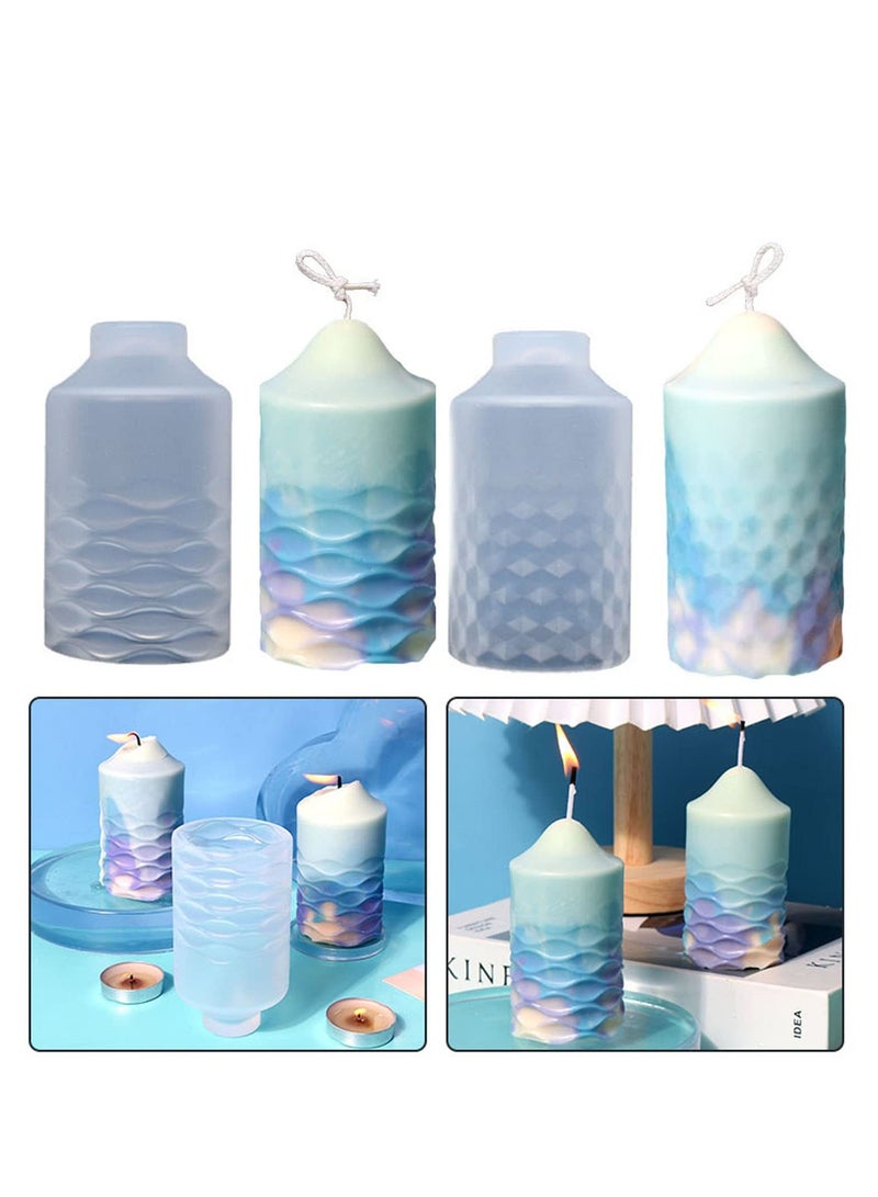 Silicone Cylinder Candle Molds for DIY Aromatherapy Candles, Upgrade Pillar Design for Wax, Soaps & Polymer Clay Making - Image 1