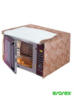 3D Checkered Design PVC Microwave Oven Full Closure Cover for 20 Litre Brown