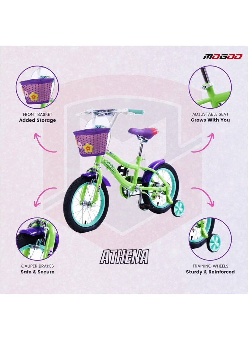 MOGOO Athena 14 Inch Bicycle - Dark Green  - Image 3