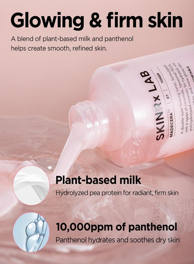BEISIKS تونر SKINRxLAB MadeCera كريم مزدوج لتقوية البشرة - تونر ترطيب مزدوج مع بروتين الحليب، السيراميد والبنثينول - يعزز المكياج لبشرة ناعمة، 5.07 أونصة سائلة. - Image 4