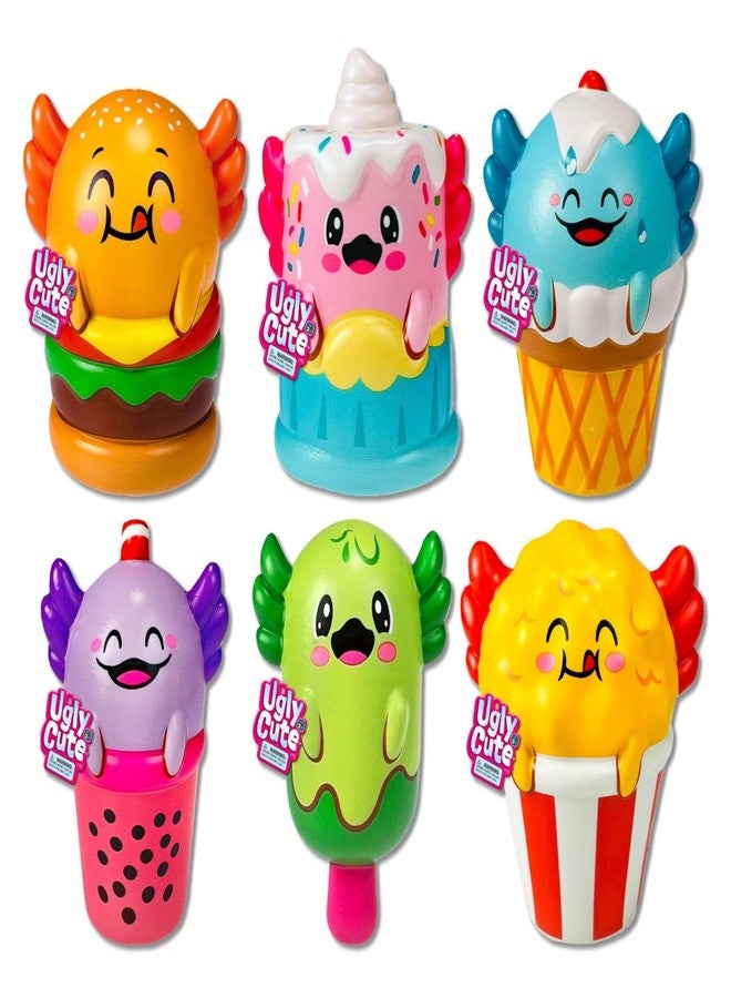 جا-رو لعبة JA-RU جامبو فومية سمندل أكسولوتل سموشي فودي (6 سمندل أكسولوتل متنوعة) لعبة خفيفة إسفنجية لطيفة وقبيحة للأولاد والبنات. لعبة فيدجيت بطيئة الإطلاق للأطفال والمراهقين والبالغين. هدية حفلات سناكسولوتل قابلة للتجميع. 4740-6 - Image 1