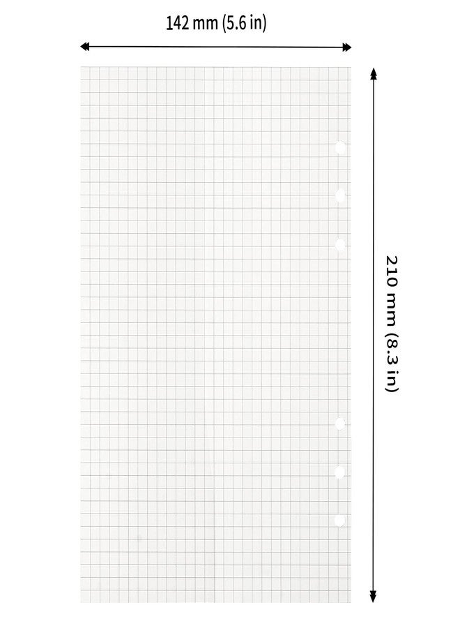 JAPCHET 800 Sheets A5 Grid Refill Paper Graph Paper Squared Grid Planner Insert 6 Hole Punched for 5.6 x 8.3 Inch Notebook, 100 Gsm - Image 2