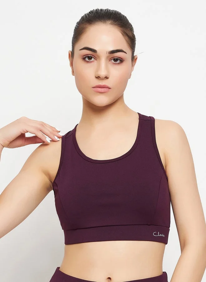 Clovia Medium Impact Padded Racerback Sports Bra