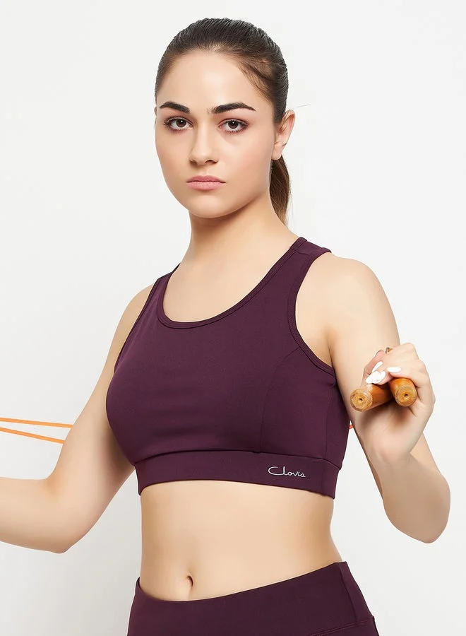 Clovia Medium Impact Padded Racerback Sports Bra