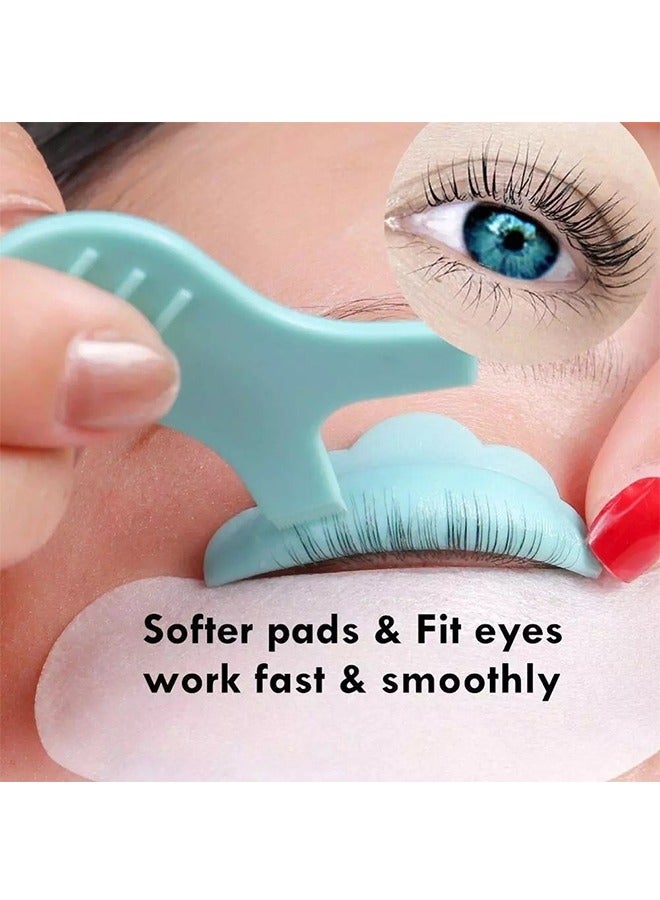 قضبان رفع الغمازة، قضبان رفع الغمازة العينية، أدوات المكياج المصنوعة من السيليكون ذات الرموش الدائري على شكل Y فرشاة الرموش، 5 أحجام S/M/M1/M2/L، وسائد رفع الغمازة القابلة لإعادة الاستخدام (أخضر) - Image 3