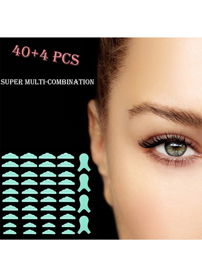 قضبان رفع الغمازة، قضبان رفع الغمازة العينية، أدوات المكياج المصنوعة من السيليكون ذات الرموش الدائري على شكل Y فرشاة الرموش، 5 أحجام S/M/M1/M2/L، وسائد رفع الغمازة القابلة لإعادة الاستخدام (أخضر) - Image 5