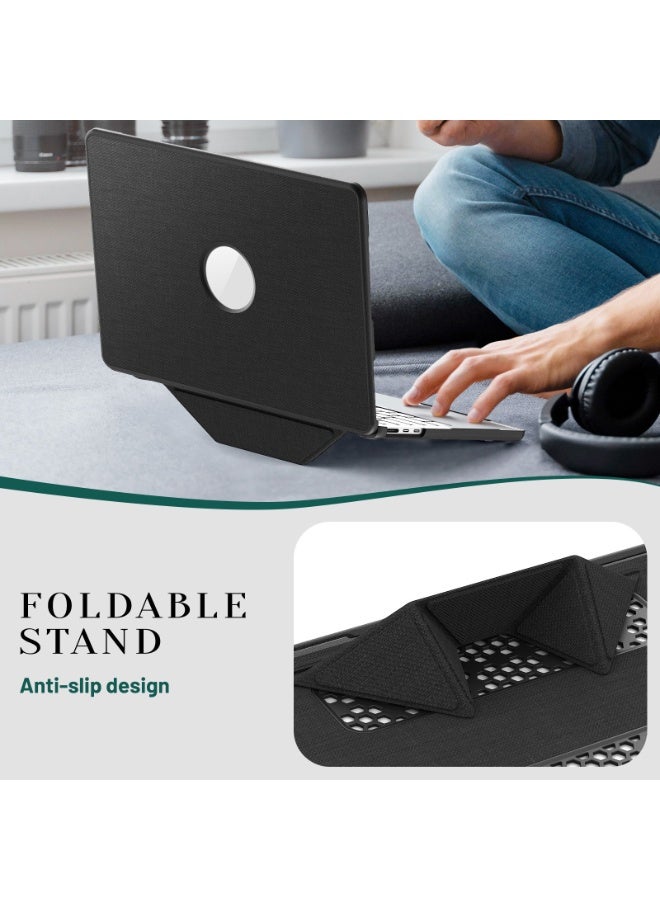 Compatible for MacBook Pro 16 Inch Case, 2021/2023, Foldable Stand, Keyboard Cover, Woven Fabric Anti-Fingerprint Protective Hard Shell Cover - Image 2