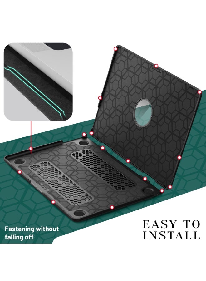 Compatible for MacBook Pro 16 Inch Case, 2021/2023, Foldable Stand, Keyboard Cover, Woven Fabric Anti-Fingerprint Protective Hard Shell Cover - Image 4