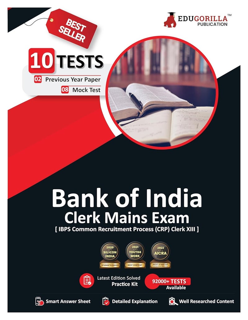 Bank of India Clerk Mains (IBPS CRP PO/MT XIII) Book 2024 (English Edition) - 8 Full Length Mock Tests and 2 Previous Year Papers with Free Access to Online Tests  - Image 1