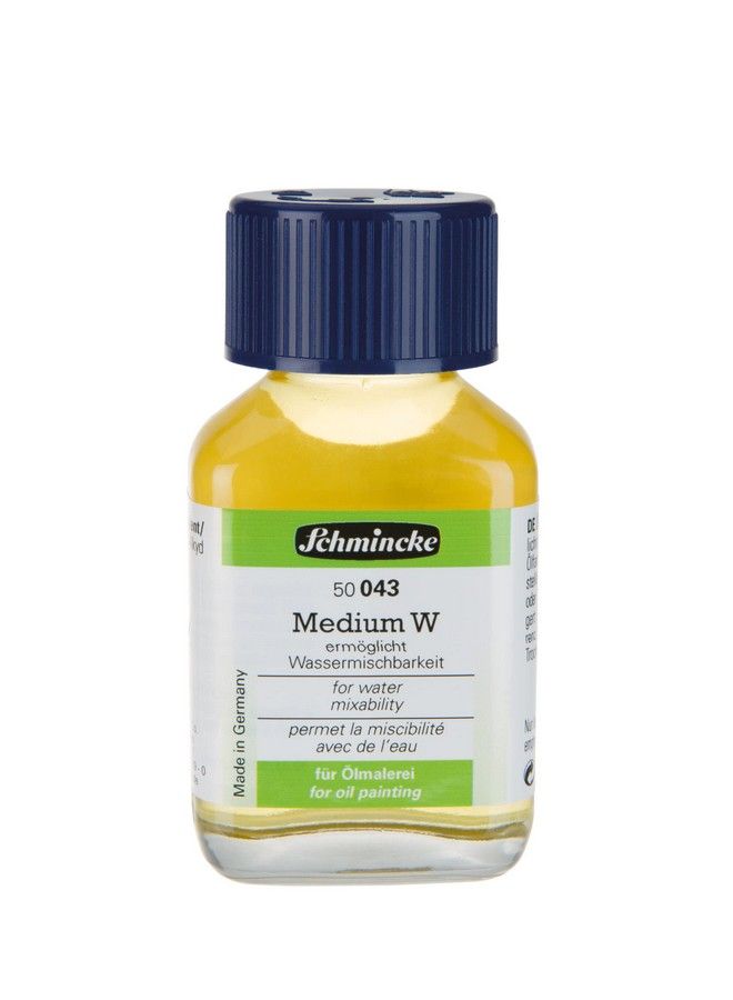 Schmincke سائل متوسط W 60 مل 50043025 يجعل ألوان الزيت قابلة للخلط مع الماء يزيد اللمعان والشفافية عديم اللون - Image 1