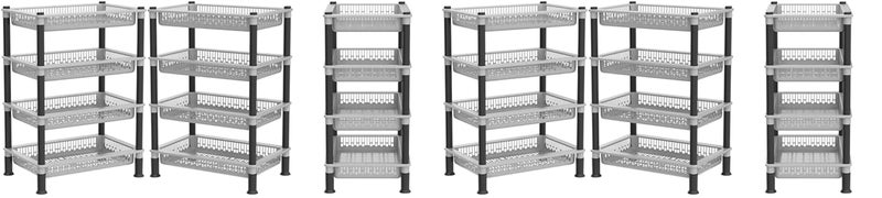 NEWON 4 Tyre Multipurpose Basket Stand Rack For Fruit And Vegetable 4 Layer Grey - Image 5