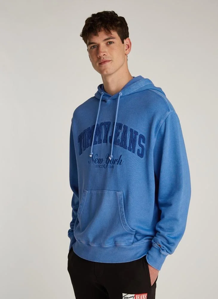 TOMMY JEANS Logo Print Drawstring Pull Over Hoodie