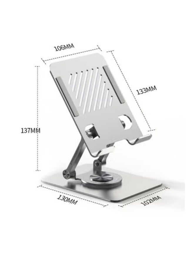 حامل iPad معدني عالي الجودة بقاعدة ثابتة وتصميم قابل للتعديل - دوران 360 درجة وارتفاع مرن - مادة متينة تدعم جميع الأجهزة اللوحية لتجربة مستخدم مريحة وآمنة في المكتب أو المنزل - Image 2
