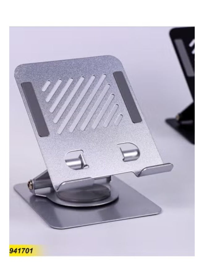 حامل iPad معدني عالي الجودة بقاعدة ثابتة وتصميم قابل للتعديل - دوران 360 درجة وارتفاع مرن - مادة متينة تدعم جميع الأجهزة اللوحية لتجربة مستخدم مريحة وآمنة في المكتب أو المنزل - Image 3