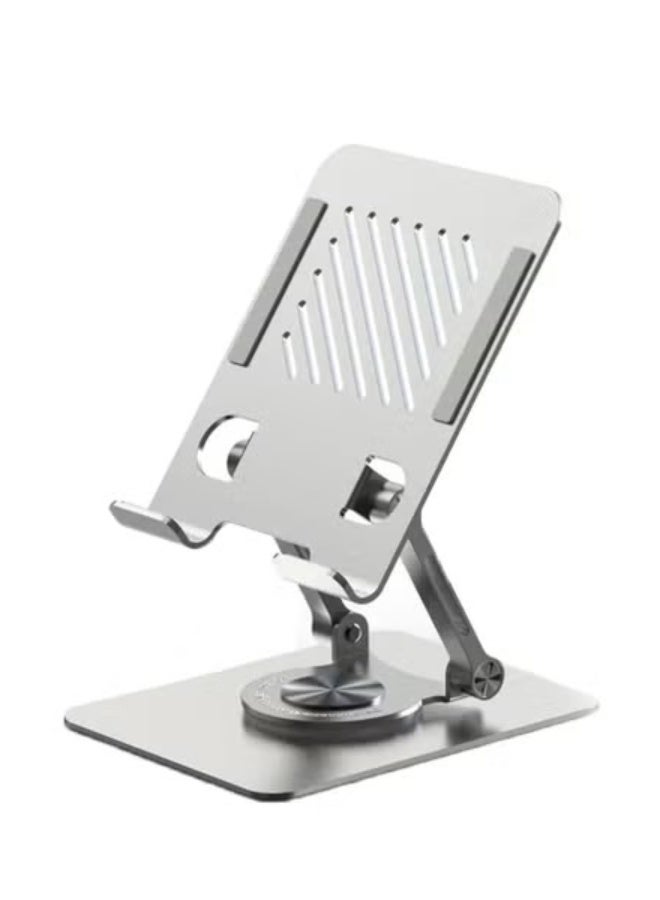 حامل iPad معدني عالي الجودة بقاعدة ثابتة وتصميم قابل للتعديل - دوران 360 درجة وارتفاع مرن - مادة متينة تدعم جميع الأجهزة اللوحية لتجربة مستخدم مريحة وآمنة في المكتب أو المنزل - Image 1