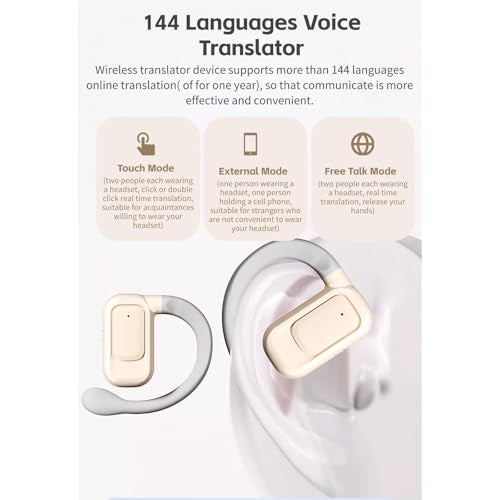 Yoidesu BL02 Language Translator Earbuds, BT 5.3 144 Languages Voice Translator Device with Digital Display, Noise Cancellation Translator Headset HiFi Stereo Earbuds - Image 5