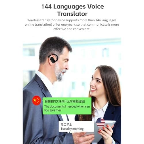 Yoidesu BL02 Language Translator Earbuds, BT 5.3 144 Languages Voice Translator Device with Digital Display, Noise Cancellation Translator Headset HiFi Stereo Earbuds - Image 4