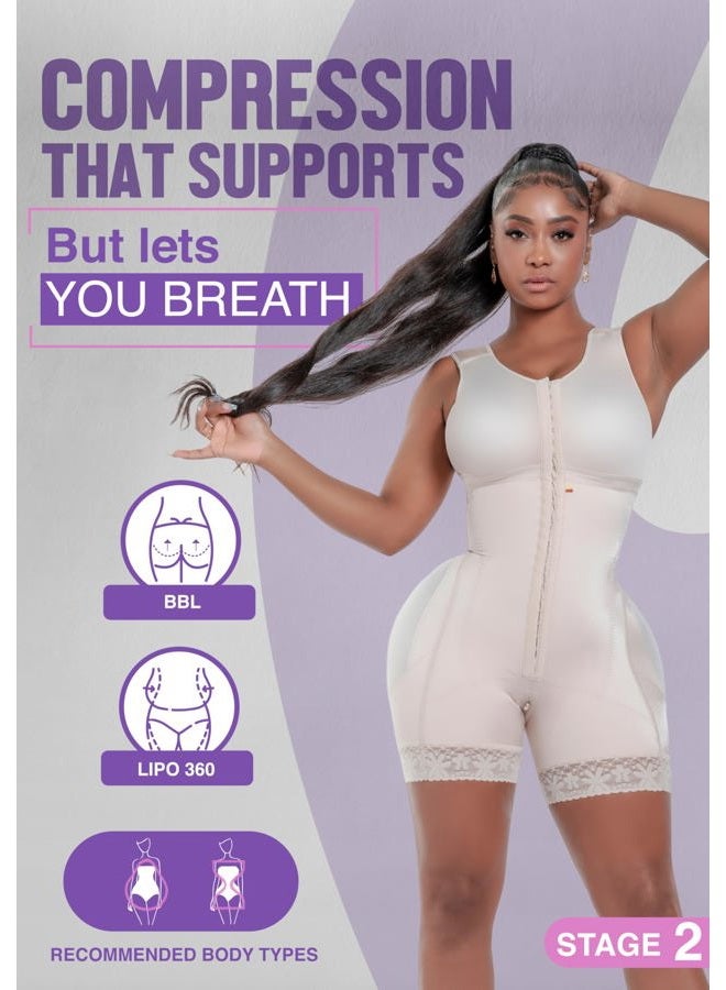 Snatched Body Women's Stage 2 Faja Colombians with Bra Shapewear - BBL Post Surgery Garment - Reductoras Moldeadoras, 002411 Black, 3XL - Image 2