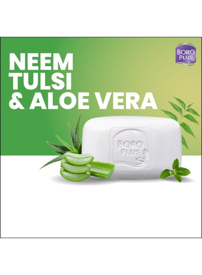 BoroPlus Antiseptic and Moisturising Bathing Soap with Aloe Vera, Neem and Tulsi | 99.9% Germ and Virus Protection | For Smooth, Soft & Nourished Skin, 125g (Pack of 8) - Image 4