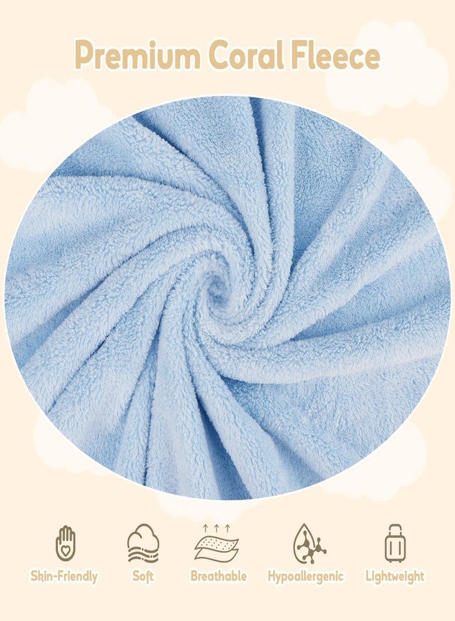 UNIMADE Hooded Towel for Newborn, 2 Pack Soft Coral Fleece Baby Towels, Ultra Absorbent Bath Cloths Bulk for Infants, Toddlers, Newborn Essential- 30 x 30 inch - Grey & Blue - Image 3
