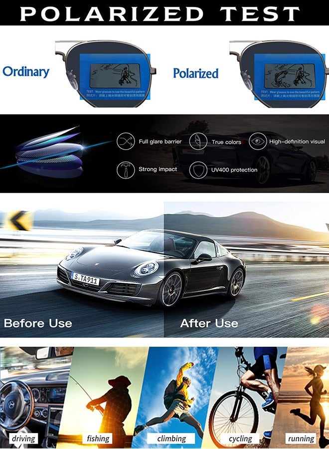 AZorb Men's Sunglasses Square Classic Design Men Women Sun Glassess UV400 Protection Lens Sun Glas Shades for Driving Travel Daily Sunglass Eyewear Black - Image 5