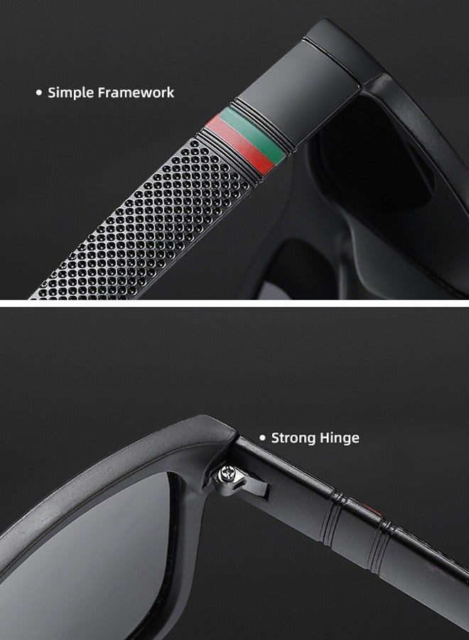 AZorb Men's Sunglasses Square Classic Design Men Women Sun Glassess UV400 Protection Lens Sun Glas Shades for Driving Travel Daily Sunglass Eyewear Black - Image 2