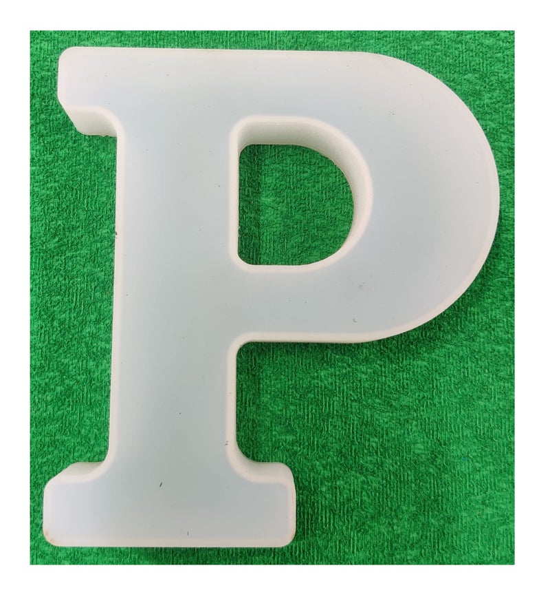 R H Lifestyle Resin Art Silicone Individual Alphabet Moulds, Alphabet Resin Mould Epoxy Resin Art with Mold Silicon Jewellery Moulds Resin Art Kit for Beginners 5.2 INCH (Letter P) - Image 1