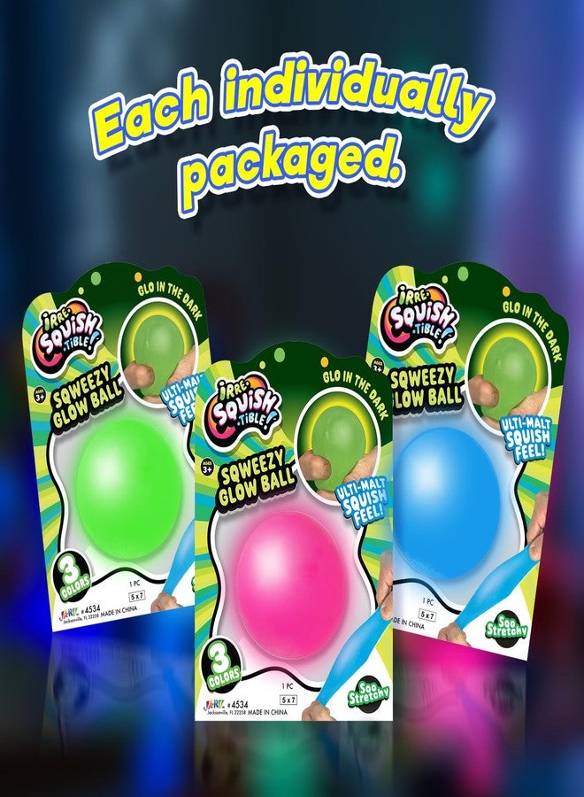 جا-رو كرة JA-RU المضيئة (3 كرات متنوعة) لعبة إسفنجية مضيئة في الظلام للأولاد والبنات. مرنة للغاية، تُشعرك بالراحة والهدوء، مناسبة للأطفال والمراهقين والبالغين. هدية رائعة للحفلات تُريح الحواس. 4534-Glow-3 - Image 3