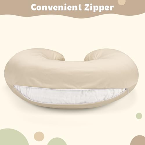 Hooyax Baby Waterproof Nursing Cover, Stretchy Nursing Covers for Breastfeeding, Adorable Infant Feeding Pillow Slipcover for Baby Boy and Girls (Khaki) - Image 5