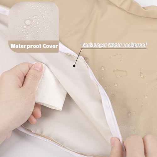 Hooyax Baby Waterproof Nursing Cover, Stretchy Nursing Covers for Breastfeeding, Adorable Infant Feeding Pillow Slipcover for Baby Boy and Girls (Khaki) - Image 3