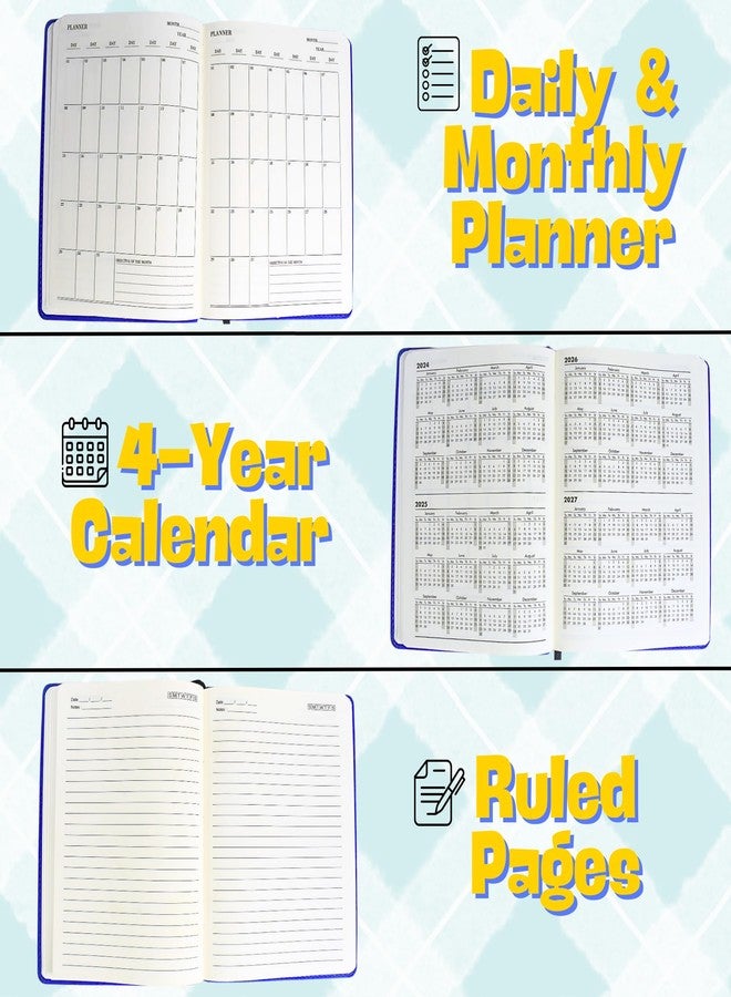 LC A/5 Size Stylish Hardcover Planner Diary | 21cm x 15.5cm, 192 Pages | With Mobile & Card Pocket, Pen Loop | Ideal for Daily Planning, Business Meetings, Students & Journaling (Blue) - Image 5