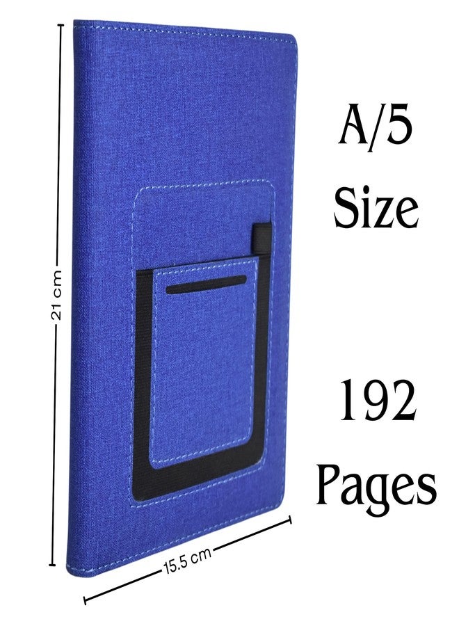 LC A/5 Size Stylish Hardcover Planner Diary | 21cm x 15.5cm, 192 Pages | With Mobile & Card Pocket, Pen Loop | Ideal for Daily Planning, Business Meetings, Students & Journaling (Blue) - Image 2