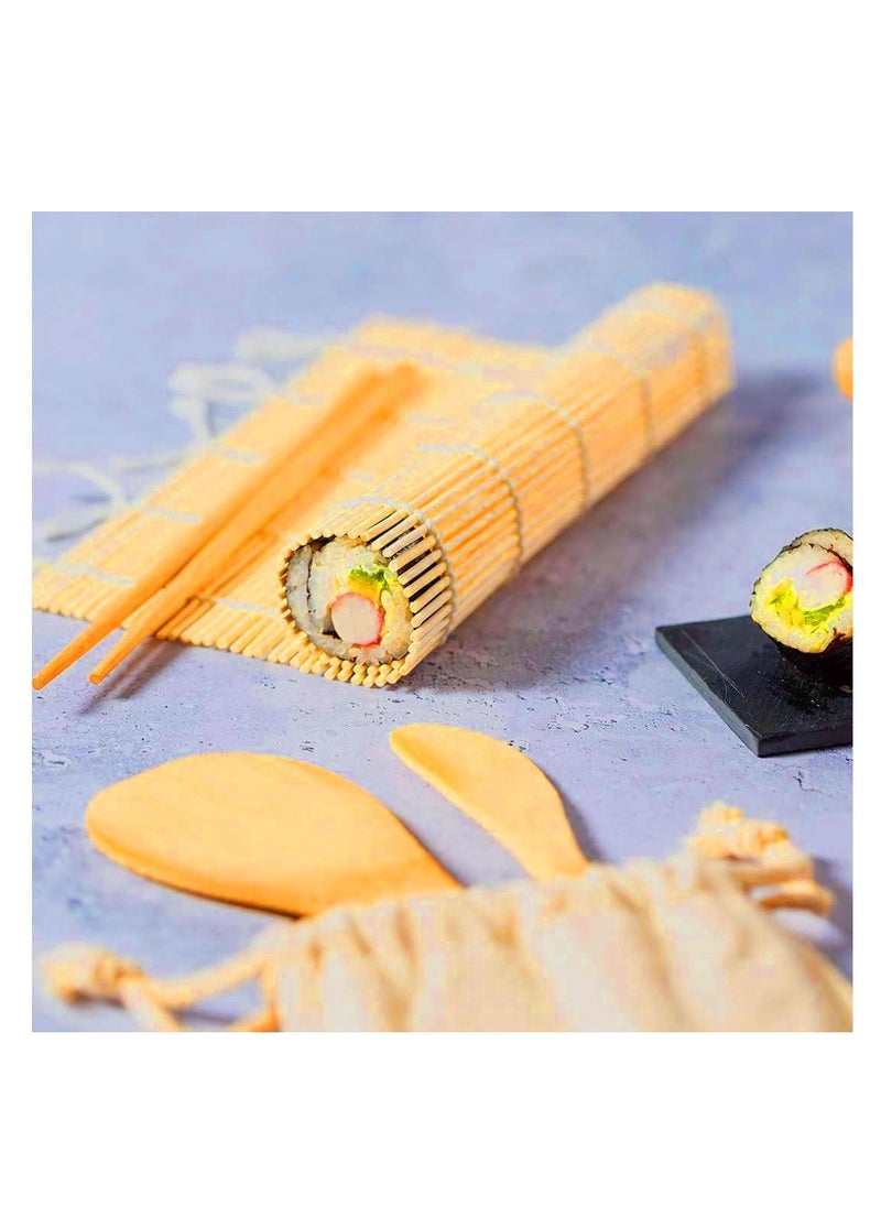 Jinou - Sushi Making Kit - Made With Top Notch Quality Bamboo Material - Sushi Maker All-In-One PackageWith Premium Quality Bag For Easy Storage (7 Pcs Set) - Image 1
