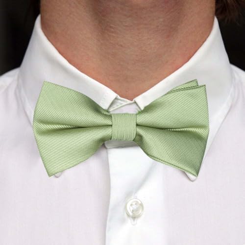 ZENXUS Pre-Tied Bow Ties, Formal Solid Tuxedo Bowties, 3 Sizes for Toddlers, Boys and Youths, Sage Green - Image 3