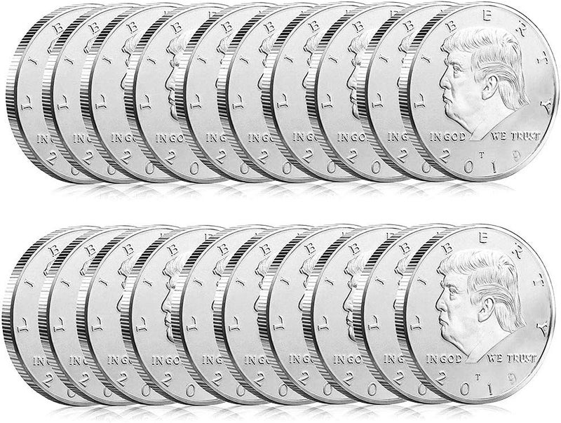 كلاراكو عملة دونالد ترامب، عملة فضية مطلية قابلة للتحصيل لعام 2019، الرئيس الخامس والأربعون - عبوة من 20 قطعة - Image 1