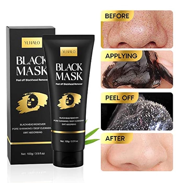 YLNALO Blackhead Remover Mask Kit, Charcoal Peel Off Facial Mask with Brush and Pimple Extractors, Deep Cleansing for Face Nose Blackhead Pores Acne, For All Skin Types (3.5 Fl.oz) - Image 3