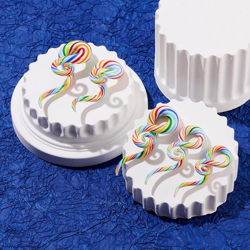 Qmcandy 2pcs Glass Spiral Tapers Plugs Twist Stretchers Earrings Stretching Piercings Jewelry Gauges 8g-14mm - Image 4