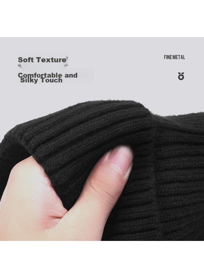 Red Dragonfly Men's Winter Hat, Cold-resistant Knitted Cap, Fleece-lined Thick Warm Knit Hat, Cotton Hat, Cycling Windproof Cold Cap - Image 2