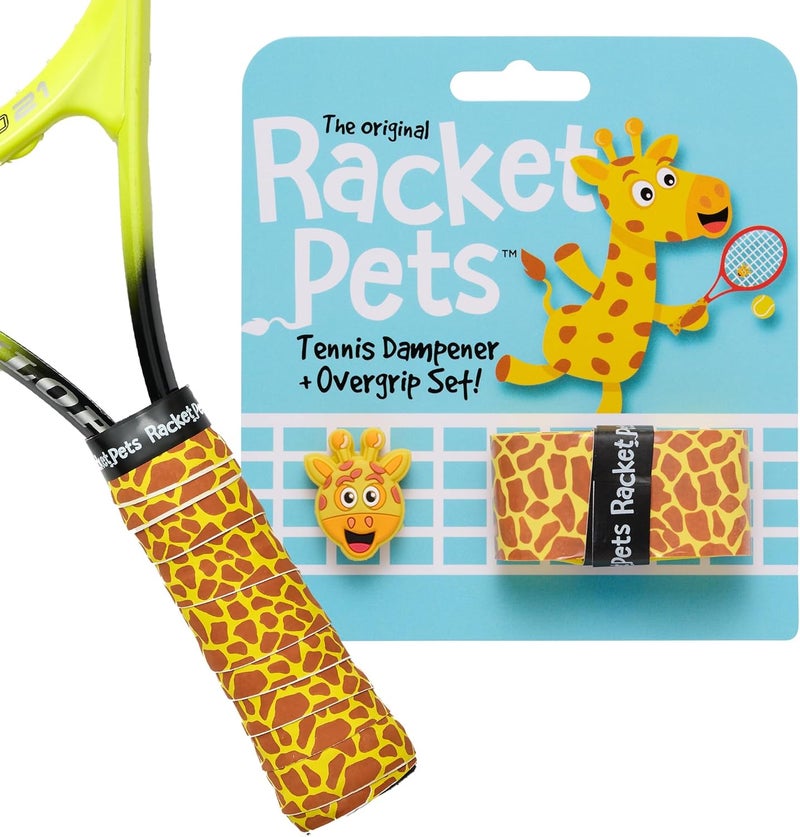 Racket Pets Kids Tennis Racket Dampener & Matching Overgrip Tape, Performance Shock Absorbing Dampener for Tennis Racket - Image 1