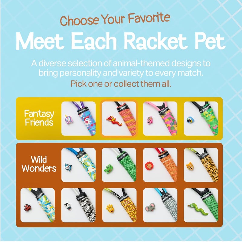 Racket Pets Kids Tennis Racket Dampener & Matching Overgrip Tape, Performance Shock Absorbing Dampener for Tennis Racket - Image 5