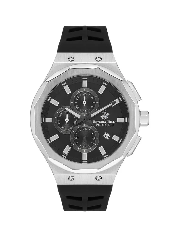 بيفرلي هيلز بولو كلوب Beverly Hills Polo Club BP3535X.351 Men's Multi Function Display Watch & Silicone Strap Black