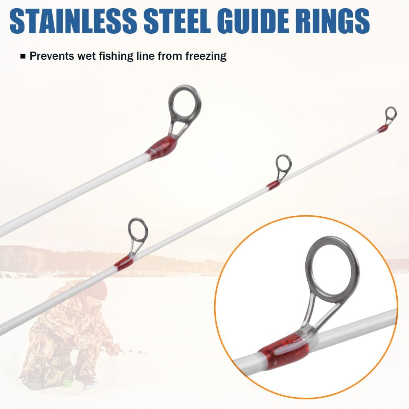 JSHANMEI Ice Fishing Rod Portable Lightweight Spinning Rod Ice Fishing Pole Winter Ice Fishing Gear for Trout Walleye Perch Panfish Crappie - Image 4