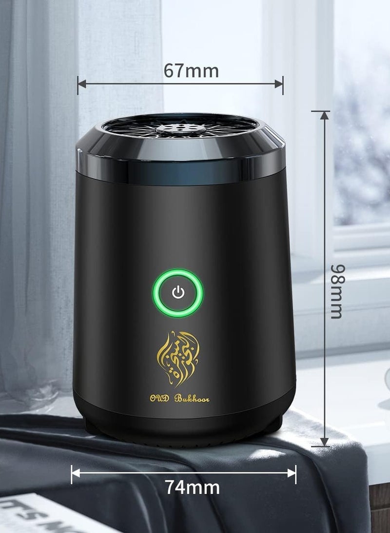 عود بخور مبخرة الكترونية ذكية تعمل بالشحن سهلة الاستخدام- أسود - Image 2