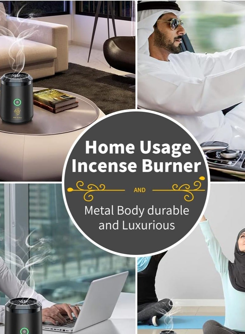 عود بخور مبخرة الكترونية ذكية تعمل بالشحن سهلة الاستخدام- أسود - Image 5