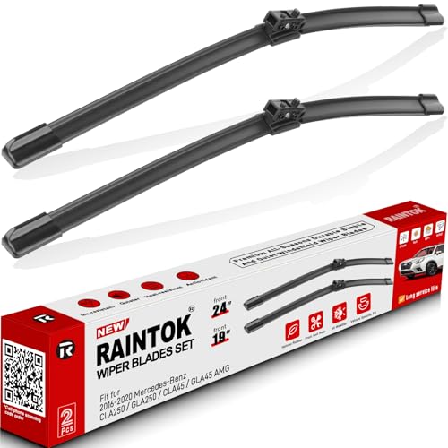 RAINTOK 24" 19" Windshield Wiper Blades Replacement for Mercedes Benz CLA250 GLA250 CLA45 GLA45 AMG 2016 2017 2018 2019 2020 Original Factory Quality Front Wipers Blade Set for My Car (Pack of 2) - Image 1