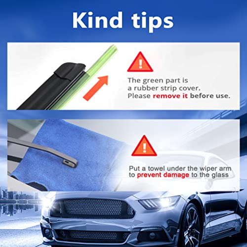 RAINTOK 24" 19" Windshield Wiper Blades Replacement for Mercedes Benz CLA250 GLA250 CLA45 GLA45 AMG 2016 2017 2018 2019 2020 Original Factory Quality Front Wipers Blade Set for My Car (Pack of 2) - Image 4